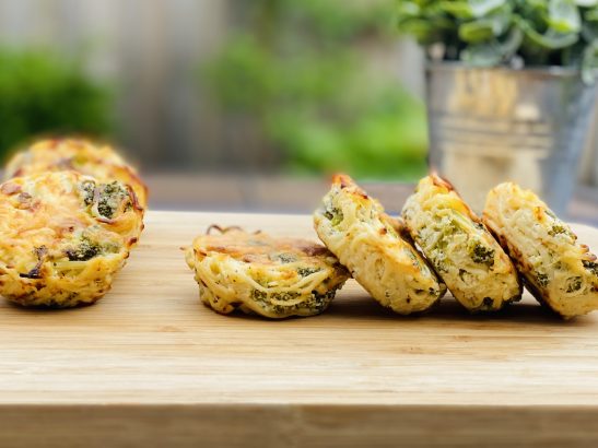 Broccoli Quiche and egg noodles